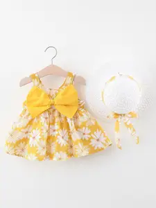 StyleCast x Revolte Girls Floral Print Shoulder Straps Sleeveless Fit & Flare Dress