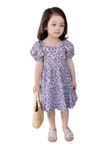 StyleCast x Revolte Floral Print Puff Sleeve A-Line Dress