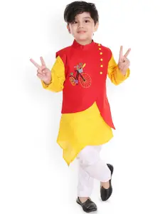 BAESD Boys Mandarin Collar Kurta With Trousers