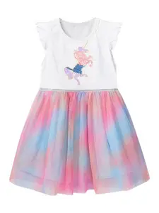 StyleCast Embellished Flutter Sleeve Fit & Flare Dress