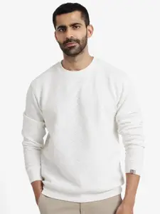 RARE RABBIT Men Solid Round Neck Pullover Sweatshirt