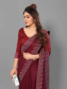 ejoty fashion Ethnic Motif Embellished Saree with Blouse
