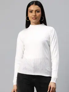 Pierre Carlo High Neck Acrylic Ribbed Pullover