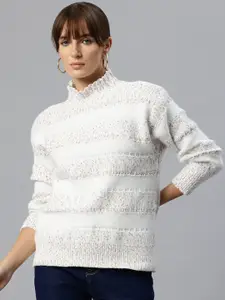 Pierre Carlo Self Design Turtle Neck Pullover