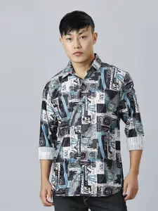 TRYBUY.IN Men Cotton Standard Opaque Abstract Printed Casual Shirt