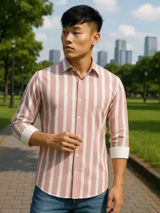 TRYBUY.IN Men Standard Opaque Striped Casual Shirt