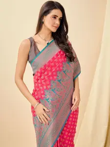 Mitera Ethnic Motif Zari Woven Tassel Design Saree