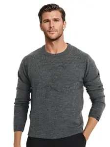 RARE RABBIT Men Typography Pullover Sweaters