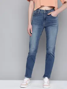 Levis Women 724 Straight Fit High-Rise Heavy Fade Stretchable Jeans