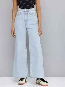 Levis Women Ribcage Bell Flared High-Rise Heavy Fade Pure Cotton Jeans