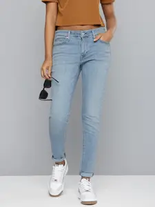 Levis Women 711 Skinny Fit Light Fade Stretchable Jeans