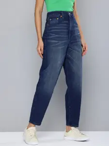 Levis Women Loose Tapered Fit High-Rise Heavy Fade Stretchable Jeans