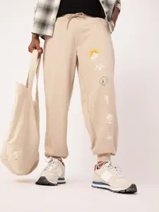 Kook N Keech Men Relaxed Fit Cotton Terry Printed Joggers