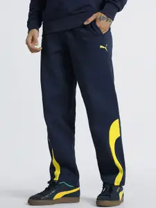 PUMA Motorsport Men Brand Logo Mid-Rise Cotton Regular Fit Regular Track Pants