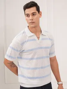 Highlander Men Relaxed Fit Knitted Textured Polo Collar Tshirt