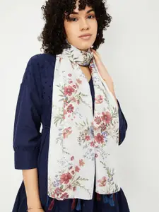 max Women Floral Printed Taping Scarf