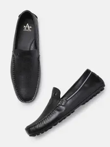 Arrow Men Textured Leather Driving Shoes