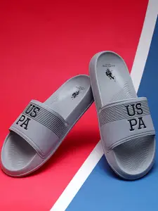 U.S. Polo Assn. Men BEESLEY Brand Logo Printed Sliders