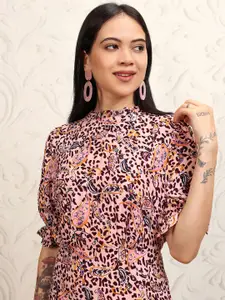 Vishudh Ethnic Motifs Printed Sheath Midi Dress