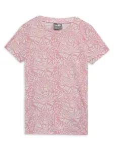 Puma ESS+ TROPICAT Youth Tee Girls Printed Cotton T-Shirt