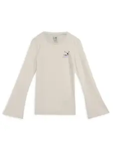 Puma Girls Slim-Fit Cotton Long Sleeve T-Shirts