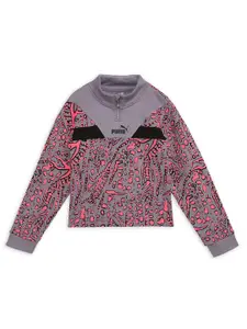 Puma Hypernatural Youth Printed Half-Zip Relaxed Fit Sweatshirt