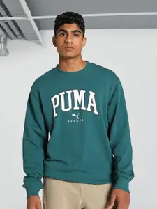 Puma SQUAD Printed Cotton Crew Neck Sweatshirt