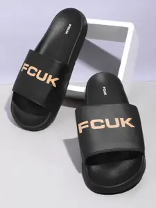 FCUK Men Barnd Logo Printed Sliders