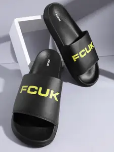 FCUK Men Barnd Logo Printed Sliders