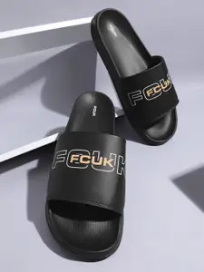 FCUK Men Barnd Logo Printed Sliders