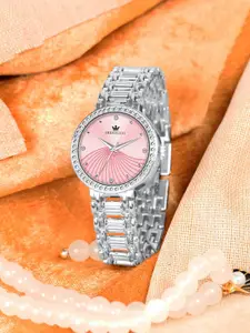 CRESTELLO Women Embellished Dial & Bracelet Style Straps Analogue Watch CR-DZL149-PNK