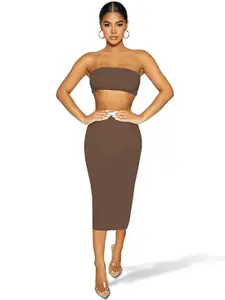 StyleCast x Revolte Strapless Crop Top With Skirt