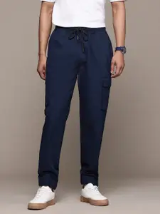The Roadster Lifestyle Co. Men Relaxed Pure Cotton Cargo-Style Joggers