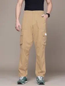 The Roadster Lifestyle Co. Men Loose Fit Pure Cotton Cargo-Style Trousers