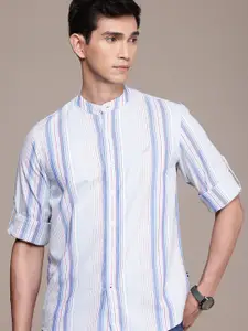 Nautica Pure Cotton Slim Fit Opaque Striped Casual Shirt