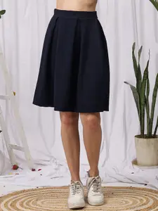NEUDIS Women Flared Pleated Above Knee Skirt