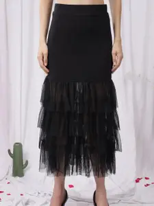 NEUDIS Layered Trumpet Midi Skirt