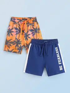 Honeyhap Boys Printed Pure Cotton Outdoor Shorts Pack of 2