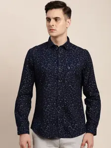Turtle Men Relaxed Slim Fit Cotton Micro Ditsy Printed Casual Shirt