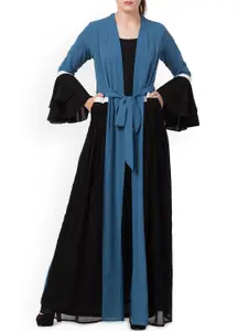 MUSHKIYA Women Abaya  Attached Shrug and a Belt in Multi Color Kashmir Burqas