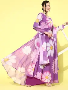 Sangria Women Printed Flared A Line Ethnic Dresses