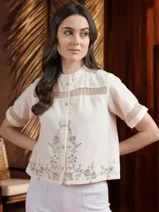 DressBerry Women Self Design Comfort Opaque Casual Shirt