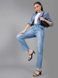 DOLCE CRUDO Wide-Leg Fit High Rise Regular Length Stretchable Denim Jeans