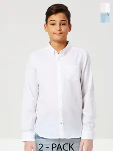 Nautica Boys Pack Of 2 Solid Premium Opaque Casual Shirt
