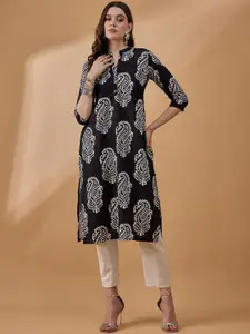 all about you Ethnic Motifs Printed Mandarin Collar Straight Kurta