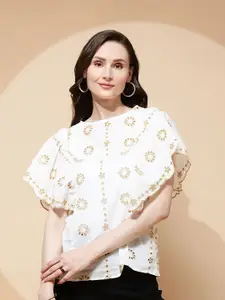 Global Republic Floral Print Boxy Top