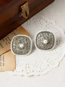 TEEJH Sucharu Stones Studded Classic Oxidised Studs