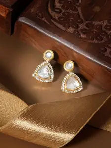 TEEJH Classic Artificial Stones Studded Drop Earrings