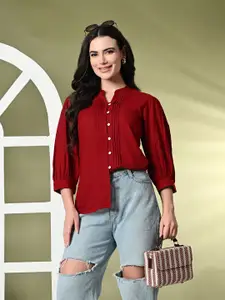 aaivan Mandarin Collar Shirt Style Top