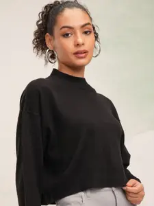 Tokyo Talkies Women Solid Knitted Pullover Sweater